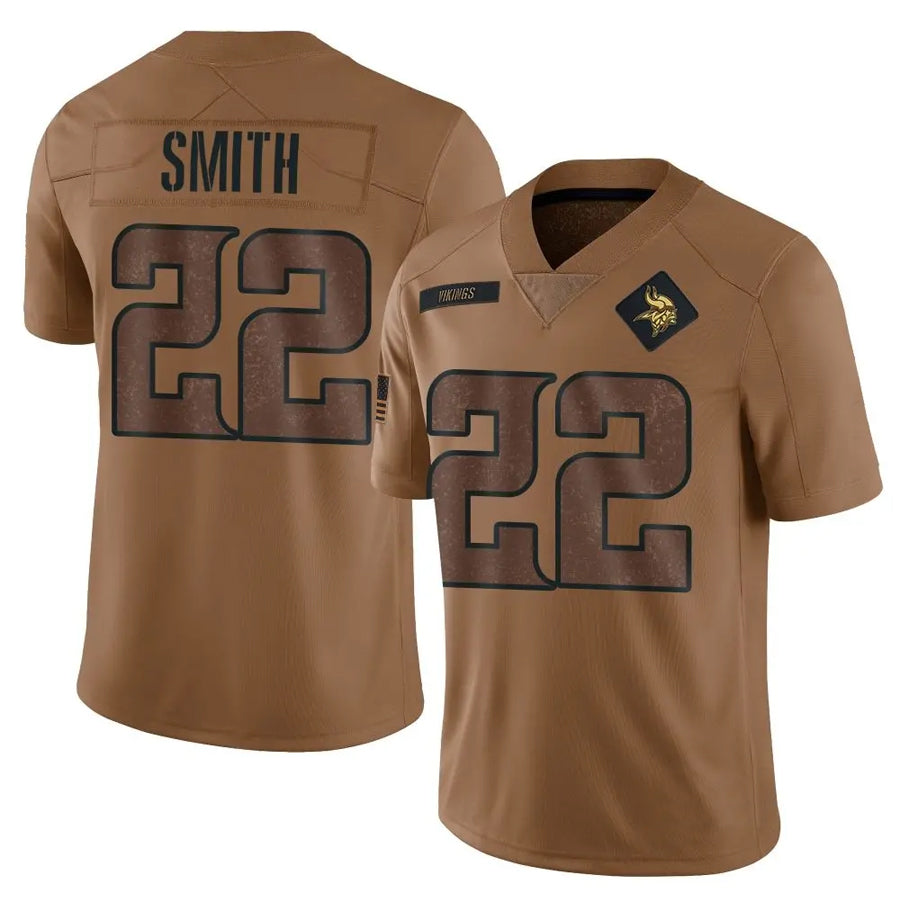 BIPIHUC MN.Vikings #22 Harrison Smith Player Brown Salute To Service Limited Stitched Jerseys