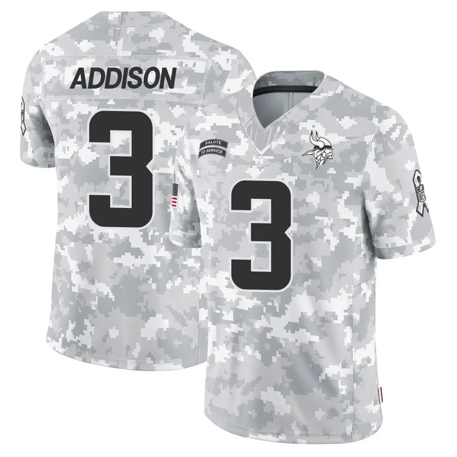 BIPIHUC MN.Vikings #3 Jordan Addison Player Arctic Camo Salute to Service Limited Stitched Jerseys