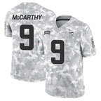 BIPIHUC MN.Vikings #9 J.J. McCarthy Player Arctic Camo Salute to Service Limited Stitched Jerseys