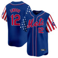 BIPIHUC NY.Mets #12 Francisco Lindor Player Royal 2025 Independence Day Vapor Premier Limited  Stitched Jerseys