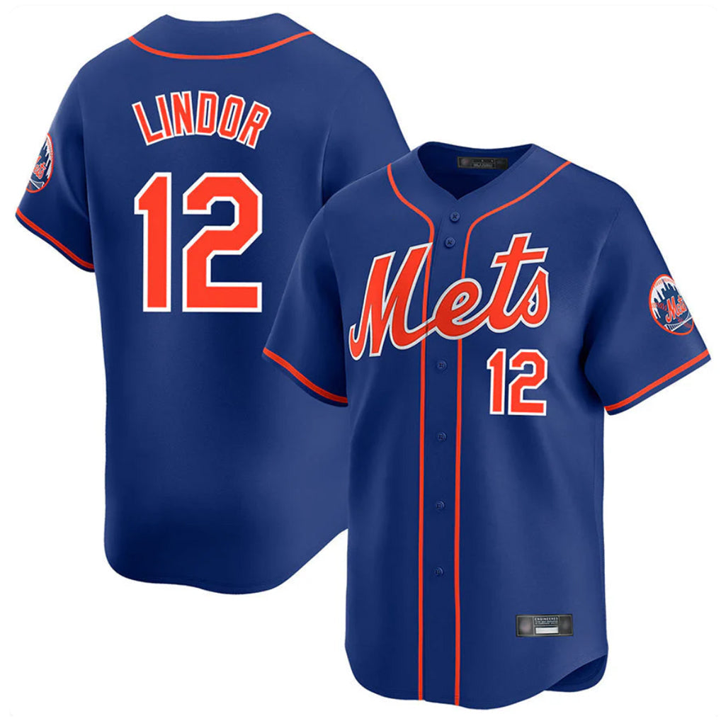 BIPIHUC NY.Mets #12 Francisco Lindor Player Royal Home Limited Stitched Jerseys