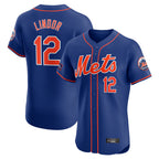 BIPIHUC NY.Mets #12 Francisco Lindor Player Royal Limited Elite Home Stitched Jerseys