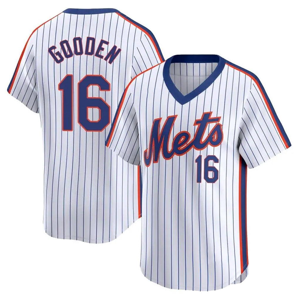 BIPIHUC NY.Mets #16 Dwight Gooden Player White Cooperstown Collection T-shirt Game Stitched Jerseys