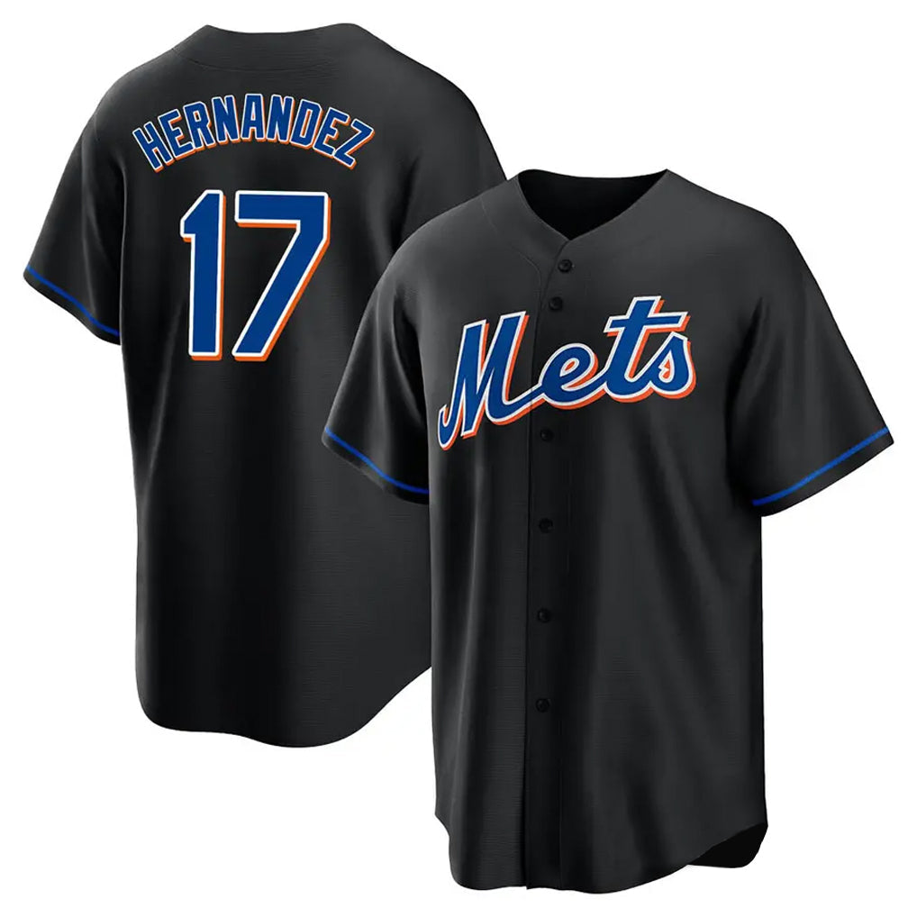 BIPIHUC NY.Mets #17 Keith Hernandez Player Black Replica Home Game Stitched Jerseys