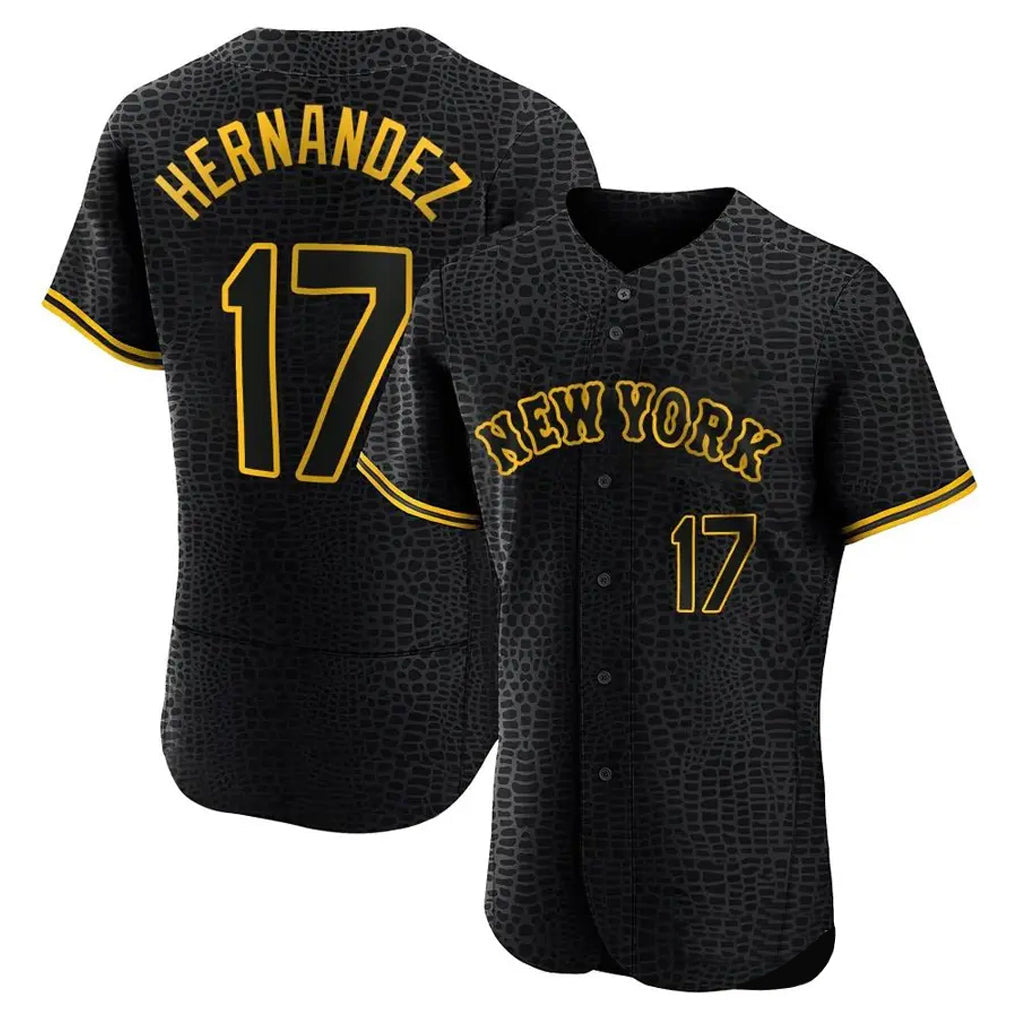 BIPIHUC NY.Mets #17 Keith Hernandez Player Black Snake Skin City Home Limited Elite Stitched Jerseys