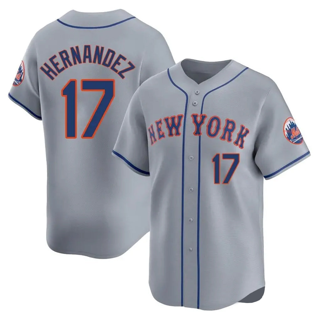 BIPIHUC NY.Mets #17 Keith Hernandez Player Gray Road Limited Home Stitched Jerseys