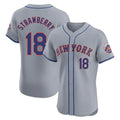 BIPIHUC NY.Mets #18 Darryl Strawberry Player Gray Road Limited Elite Home Stitched Jerseys