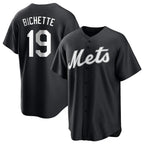 BIPIHUC NY.Mets #19 Bo Bichette Player Black Home Game Stitched Jerseys