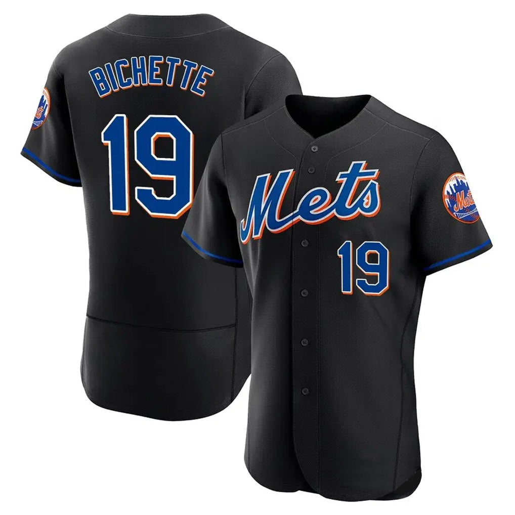 BIPIHUC NY.Mets #19 Bo Bichette Player Black Replica Home Limited Elite Stitched Jerseys