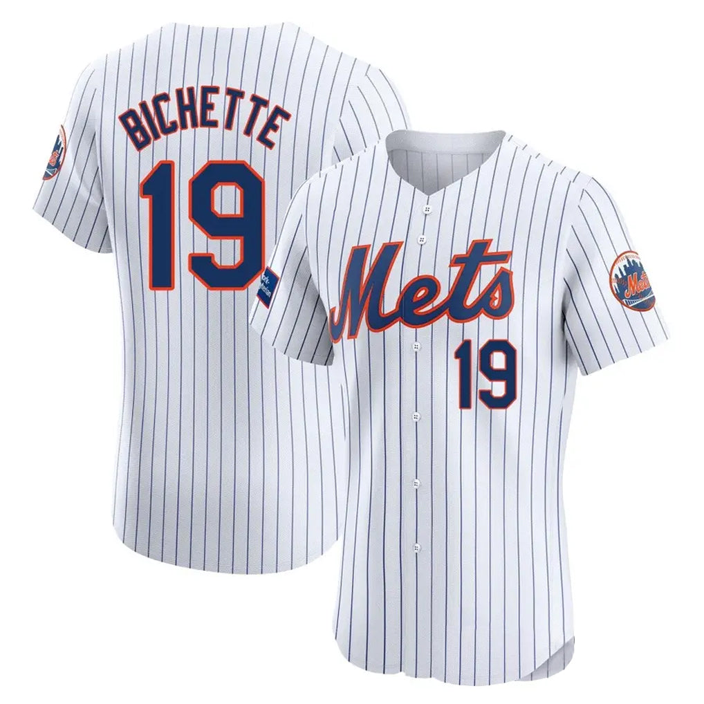 BIPIHUC NY.Mets #19 Bo Bichette Player White Home Limited Elite Stitched Jerseys