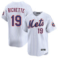BIPIHUC NY.Mets #19 Bo Bichette Player White Home Limited Stitched Jerseys
