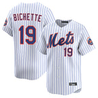 BIPIHUC NY.Mets #19 Bo Bichette Player White Home Limited Stitched Jerseys