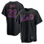 BIPIHUC NY.Mets #22 Juan Soto Player Black Alternate Home Game Stitched Jerseys