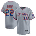 BIPIHUC NY.Mets #22 Juan Soto Player Gray Road Limited Home Stitched Jerseys