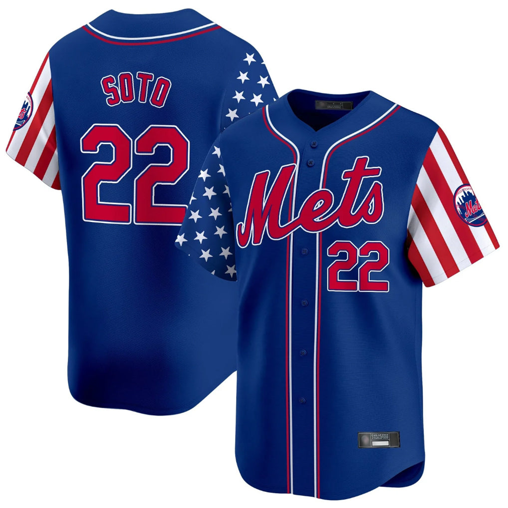 BIPIHUC NY.Mets #22 Juan Soto Player Royal 2025 Independence Day Vapor Premier Limited  Stitched Jerseys
