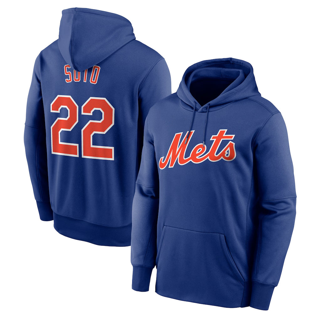 BIPIHUC NY.Mets #22 Juan Soto Player Royal Club Pullover Hoodie Game Stitched Jerseys
