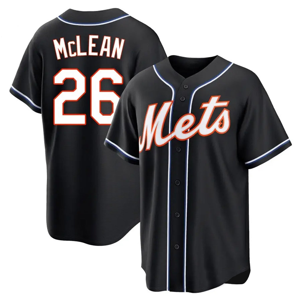 BIPIHUC NY.Mets #26 Nolan McLean Player Black Fashion Out Game Stitched Jerseys