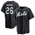 BIPIHUC NY.Mets #26 Nolan McLean Player Black Home Game Stitched Jerseys