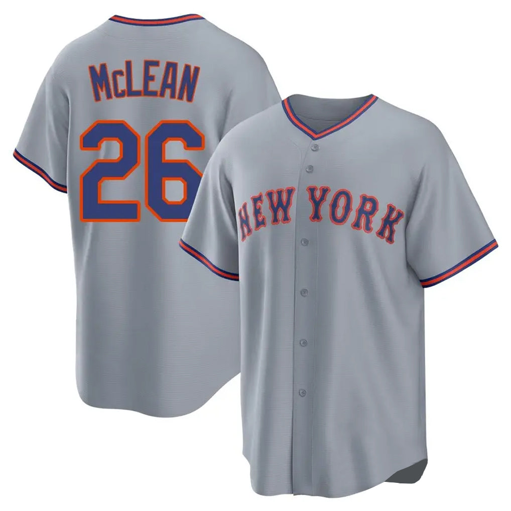 BIPIHUC NY.Mets #26 Nolan McLean Player Gray Road Home Game Stitched Jerseys