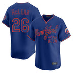 BIPIHUC NY.Mets #26 Nolan McLean Player Royal T-shirt Home Limited Elite Stitched Jerseys