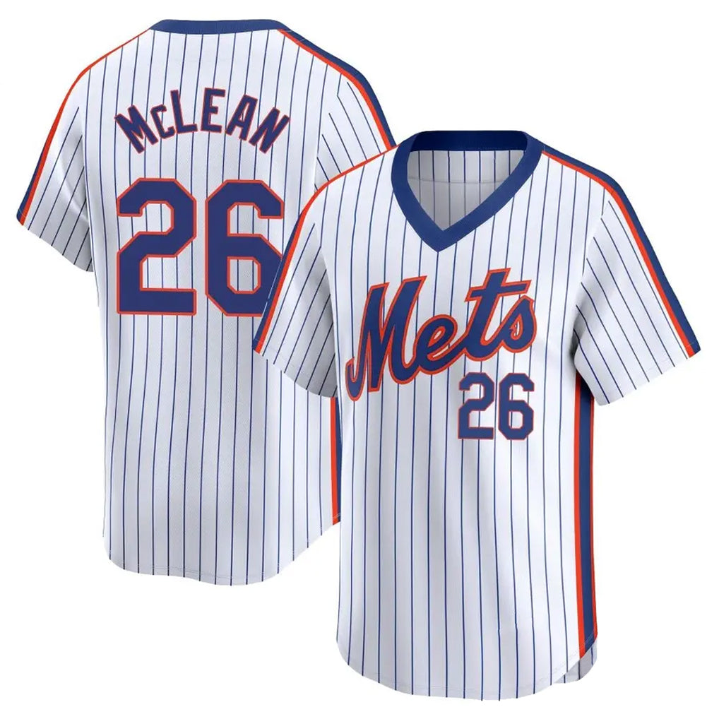 BIPIHUC NY.Mets #26 Nolan McLean Player White Cooperstown Collection T-shirt Game Stitched Jerseys