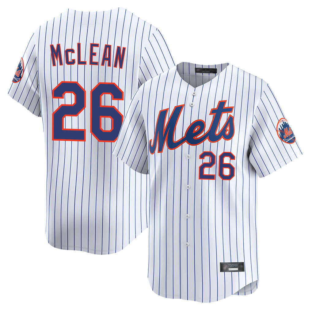 BIPIHUC NY.Mets #26 Nolan McLean Player White Home Replica Stitched Jerseys