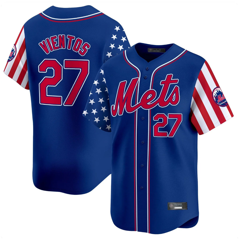 BIPIHUC NY.Mets #27 Mark Vientos Player Royal 2025 Independence Day Vapor Premier Limited  Stitched Jerseys