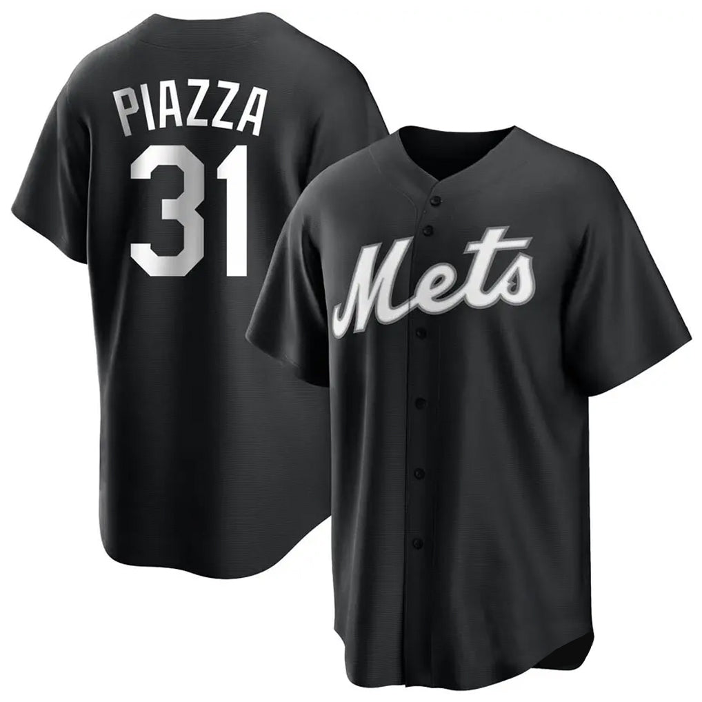 BIPIHUC NY.Mets #31 Mike Piazza Player Black Home Game Stitched Jerseys