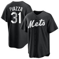 BIPIHUC NY.Mets #31 Mike Piazza Player Black Home Game Stitched Jerseys