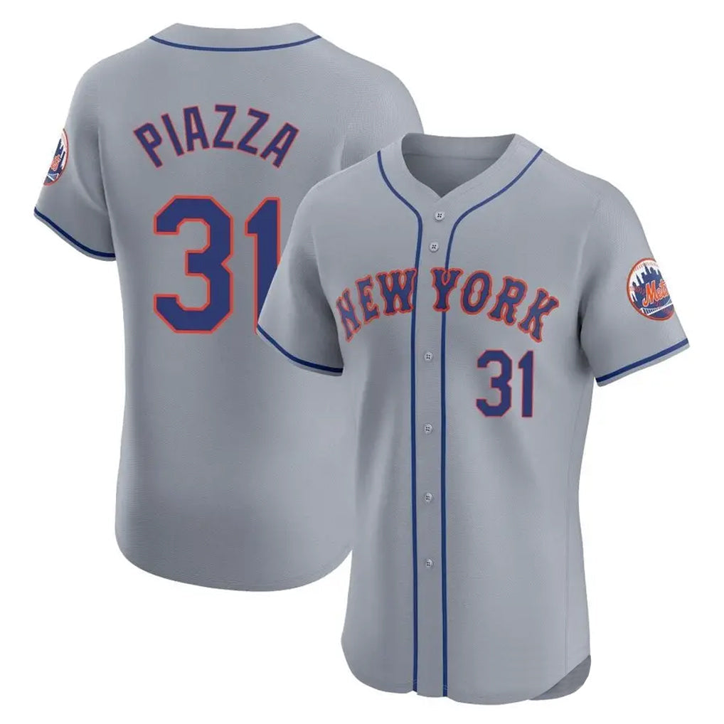 BIPIHUC NY.Mets #31 Mike Piazza Player Gray Road Limited Elite Home Stitched Jerseys