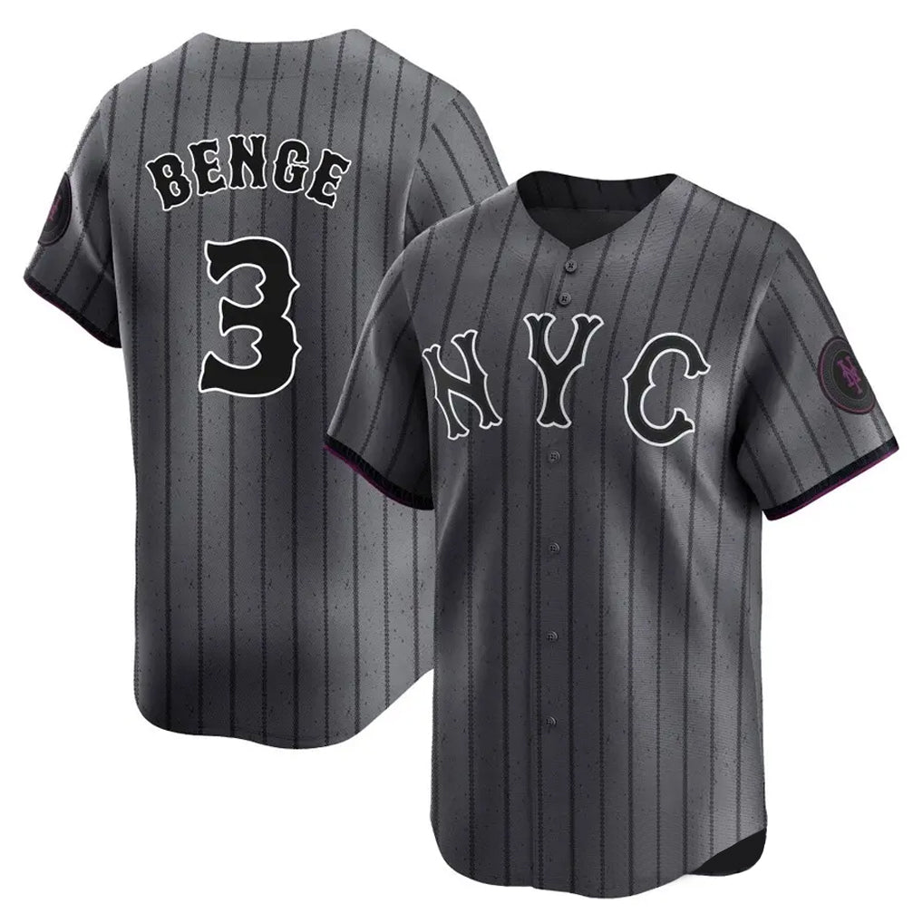 BIPIHUC NY.Mets #3 Carson Benge Player Gray City Connect Limited Stitched Jerseys