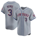 BIPIHUC NY.Mets #3 Carson Benge Player Gray Road Limited Home Stitched Jerseys