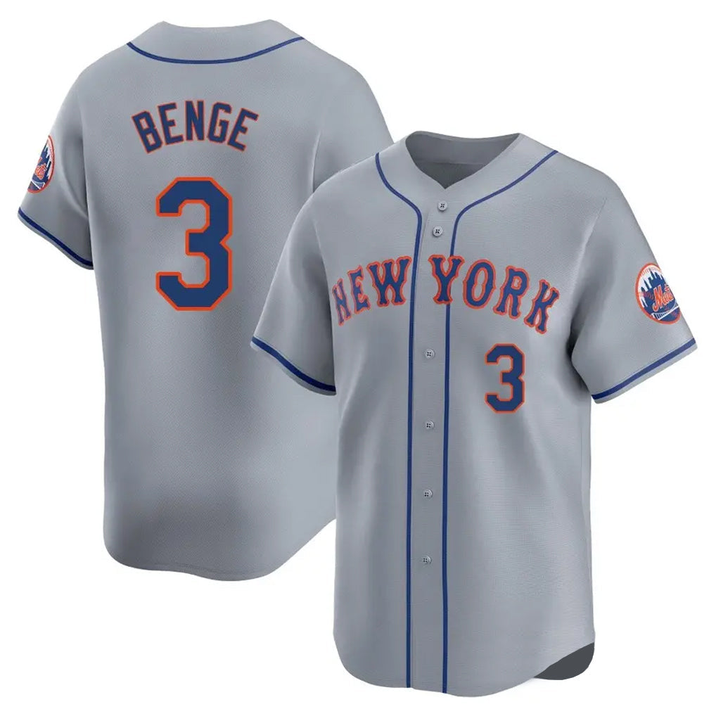 BIPIHUC NY.Mets #3 Carson Benge Player Gray Road Limited Home Stitched Jerseys