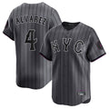 BIPIHUC NY.Mets #4 Francisco Alvarez Player Gray City Connect Limited Stitched Jerseys