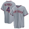 BIPIHUC NY.Mets #4 Francisco Alvarez Player Gray Road Home Game Stitched Jerseys