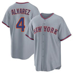 BIPIHUC NY.Mets #4 Francisco Alvarez Player Gray Road Home Game Stitched Jerseys