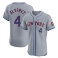 BIPIHUC NY.Mets #4 Francisco Alvarez Player Gray Road Limited Elite Home Stitched Jerseys