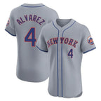 BIPIHUC NY.Mets #4 Francisco Alvarez Player Gray Road Limited Elite Home Stitched Jerseys