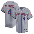 BIPIHUC NY.Mets #4 Francisco Alvarez Player Gray Road Limited Home Stitched Jerseys