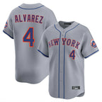 BIPIHUC NY.Mets #4 Francisco Alvarez Player Gray Road Limited Home Stitched Jerseys