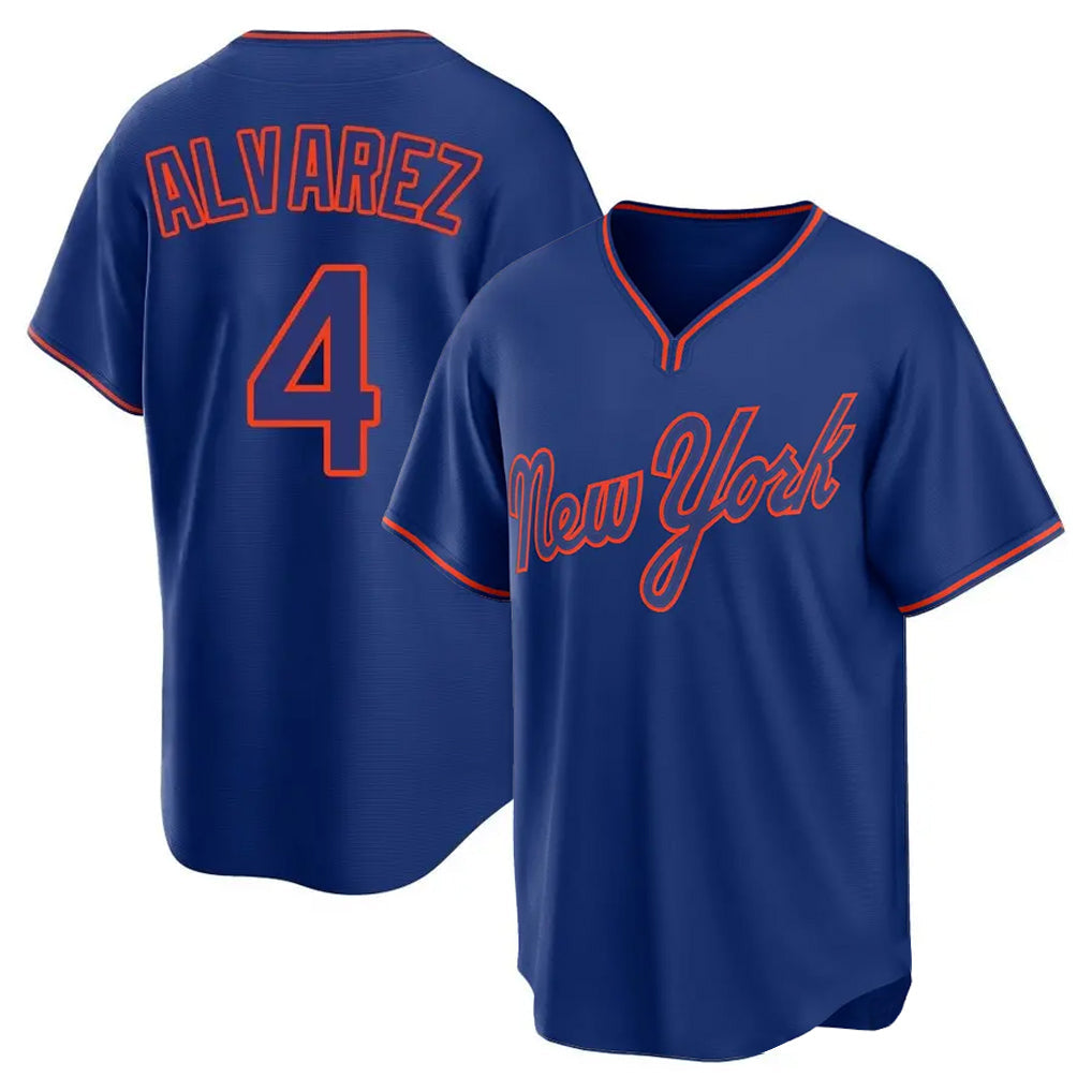 BIPIHUC NY.Mets #4 Francisco Alvarez Player Royal T-shirt Home Game Stitched Jerseys