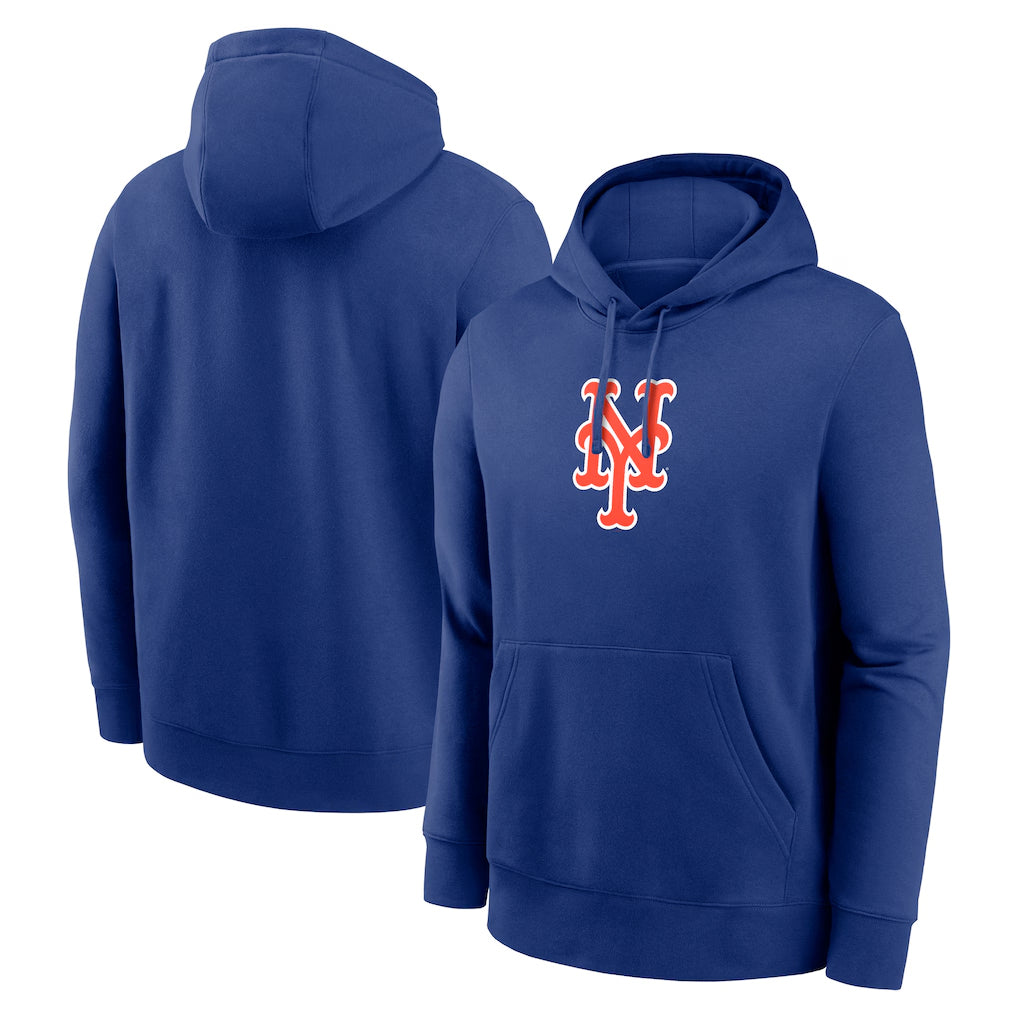 BIPIHUC NY.Mets Blank Player Royal Logo Club Fleece Hoodie Home Stitched Jerseys