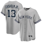 BIPIHUC NY.Yankees #13 Jazz Chisholm Jr Player Gray Road Game Stitched Jerseys