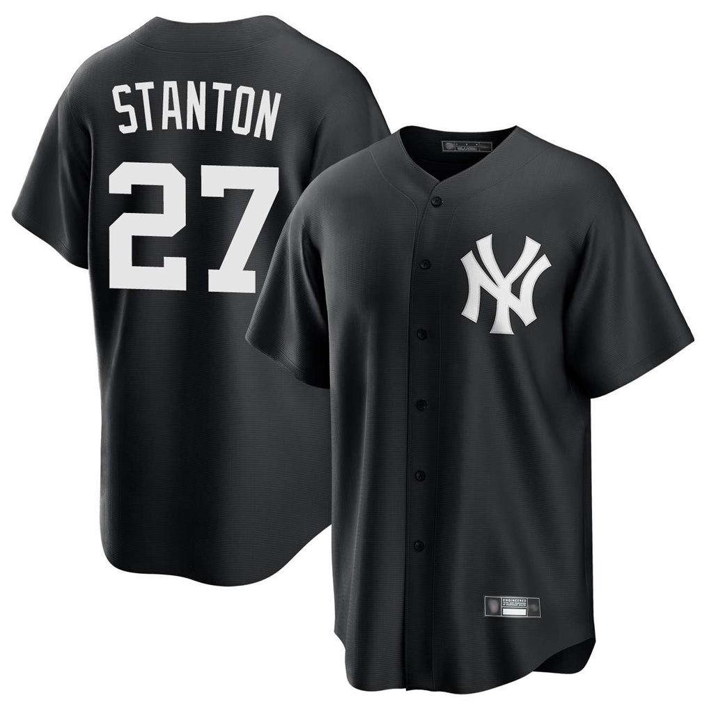 BIPIHUC NY.Yankees #27 Giancarlo Stanton Player Black Game Stitched Jerseys