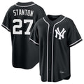 BIPIHUC NY.Yankees #27 Giancarlo Stanton Player Black Out Game Home Stitched Jerseys