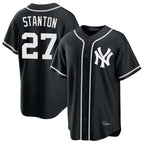 BIPIHUC NY.Yankees #27 Giancarlo Stanton Player Black Out Game Home Stitched Jerseys