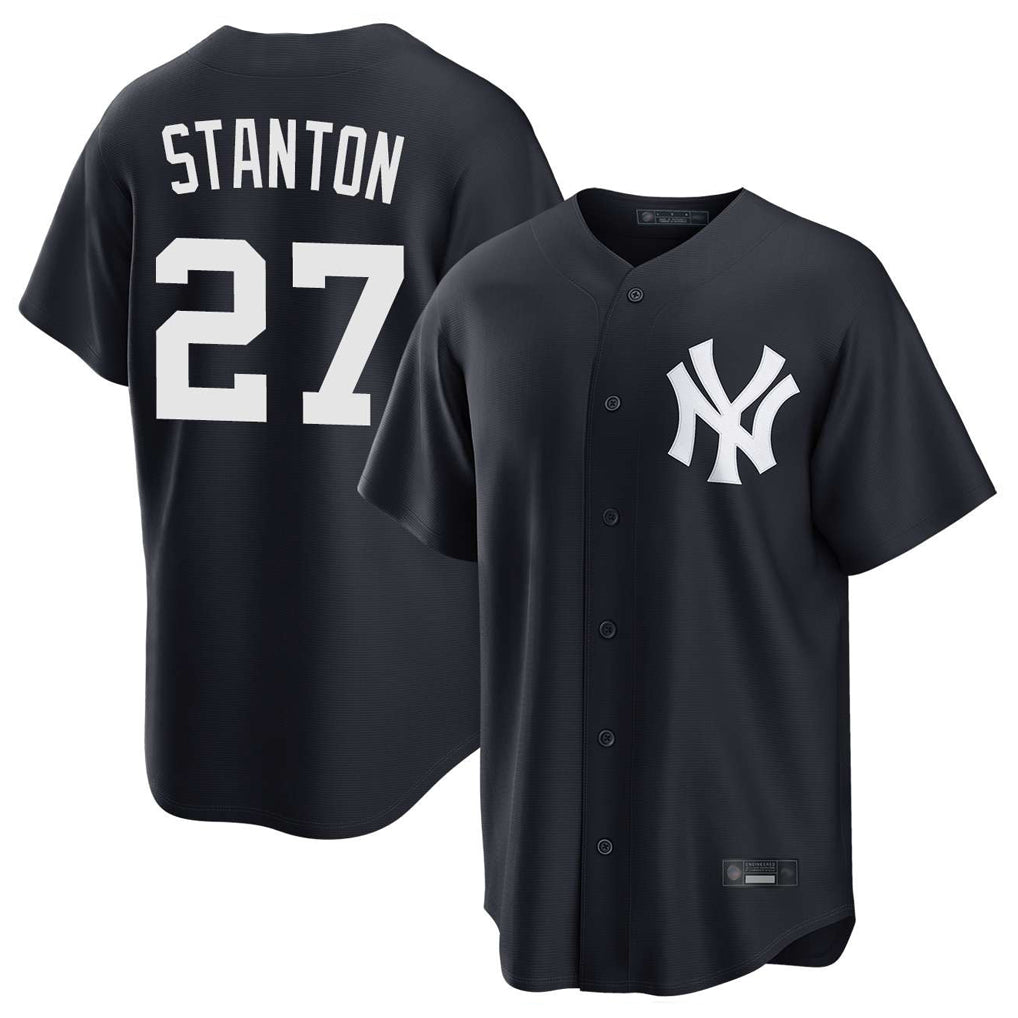 BIPIHUC NY.Yankees #27 Giancarlo Stanton Player Navy Game Stitched Jerseys