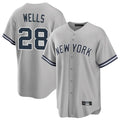 BIPIHUC NY.Yankees #28 Austin Wells Player Gray Road Game Stitched Jerseys