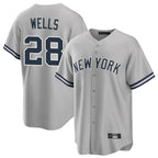 BIPIHUC NY.Yankees #28 Austin Wells Player Gray Road Game Stitched Jerseys