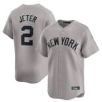 BIPIHUC NY.Yankees #2 Derek Jeter Player Gray Limited Home Stitched Jerseys